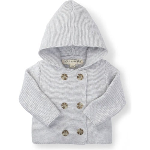 Baby Baby Faux Fur Hooded Sweater, Infant, 0-3M, Light Grey Heather