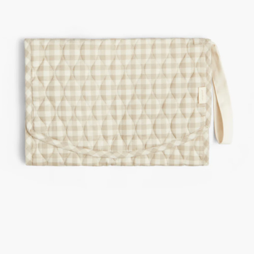 Portable Changing Pad - Beige Gingham | Gooselings