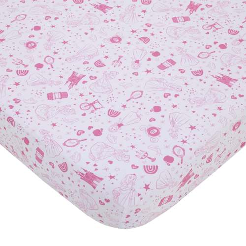 Disney Princess - Dare to Dream White and Pink Castle, Hearts and Star – NoJo Baby