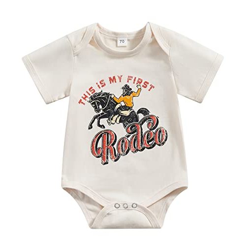 SAYOO Western Baby Girls Boys Bodysuit Clothes Country Cowboy Cowgirl Funny Cute Infant Creeper One-Piece Baby Bodysuit