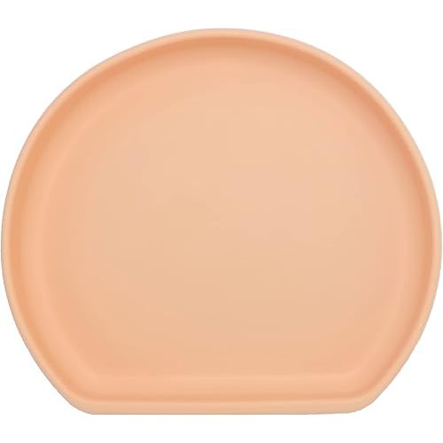 otterlove Silicone Baby Plate with Stretch Cover with Suction Base, Undivided Plate and Cover, Clementine