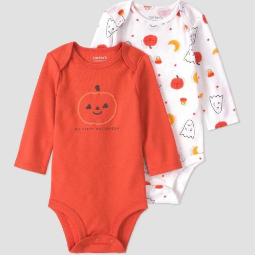 Carter's Just One You® Baby 2pk My First Halloween Bodysuit - Orange 3M