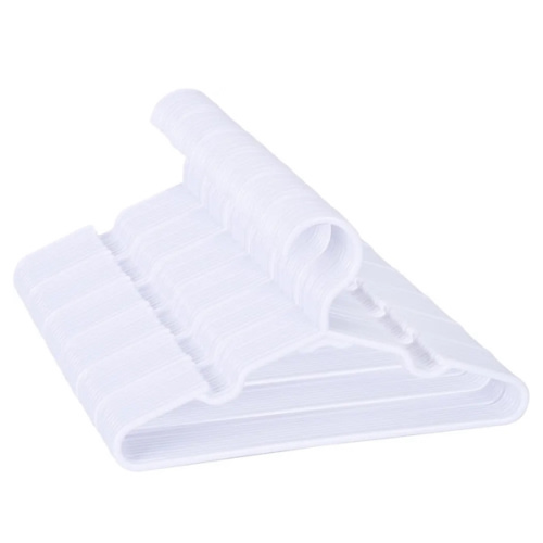 Baby Kids Hangers for Closet - 11.4 Inch 100 Pack Plastic - Children Infant Toddler Hangers for Clothes (White)