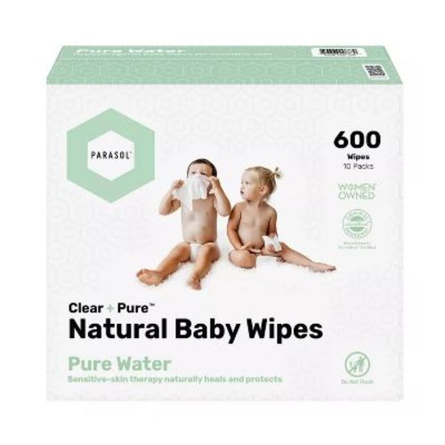 Parasol Clear+Pure Natural Baby Wipes - 600ct - 10pk