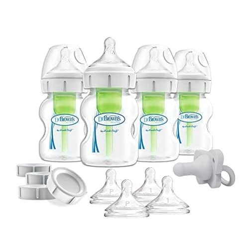 Dr. Brown's Breastfeeding Baby Bottles, Options+ Wide-Neck Breast to Bottle Feeding Set