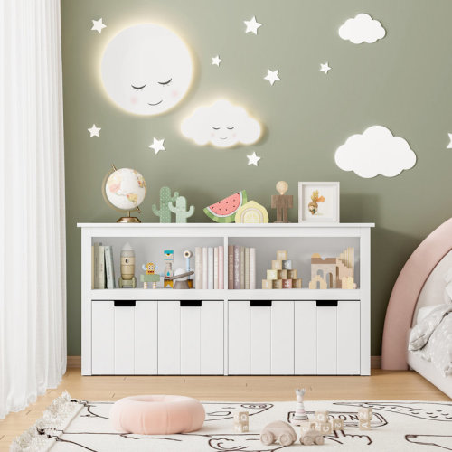 Winston Porter Bookcase with 4 Removable Drawers | Wayfair