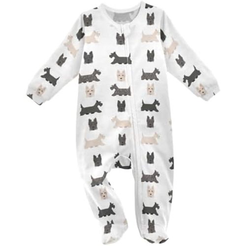 vvfelixl Bernese Mountain Dog Baby Sleepers For Girl Boys Newborn Baby Play One-Piece Footies For 0-24 Months