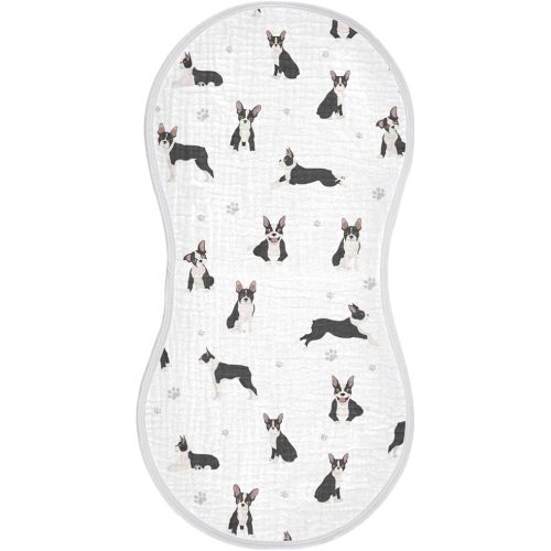 vvfelixl Burp Cloths Boston Terrier Dog for Baby Boy Girls Baby Washcloths Burp Rags 1 Pack