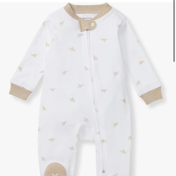 Burt's Bees Baby Boys Sleep and Play Pajamas, 100% Organic Cotton, One-piece PJs, Diagonal Zip Up Loose Fit Footie