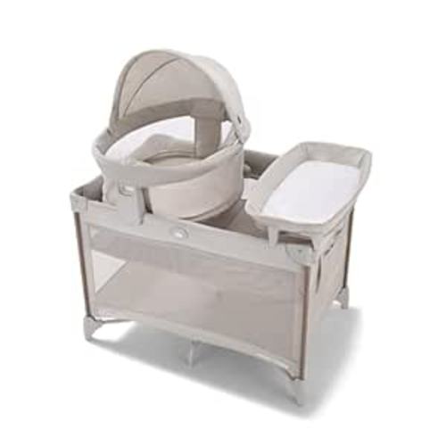 Graco Pack 'n Play Travel Dome Lux Playard, 4-in-1 Baby Playpen with Bassinet, Indoor or Outdoor Portable Playpen with UV 50 Canopy
