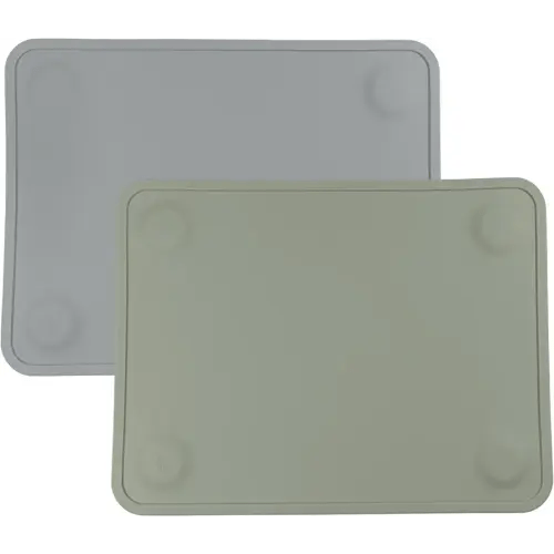 WeeSprout Silicone Suction Placemats for Babies, Toddlers & Kids, Durable Food Grade Silicone with Non-Slip Suction, Dishwasher Safe, for Dining Table & Restaurants + Travel Case, 2 Pack