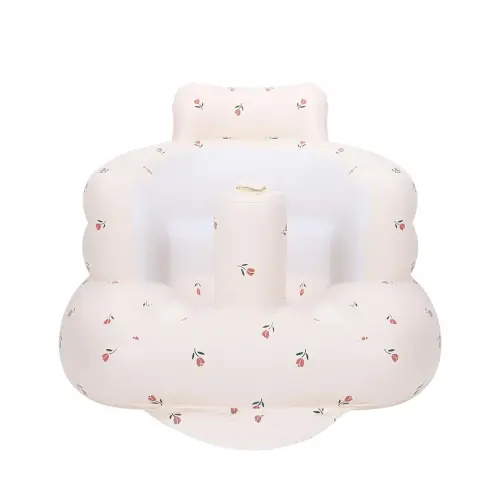 Inflatable Baby Chair, Inflatable Baby Seat for Babies 3 Months and Up, Summer Blow Up Chair with Built in Air Pump, Infant Floor Seats for Learning to Sit, Palying, Camping, Tulip