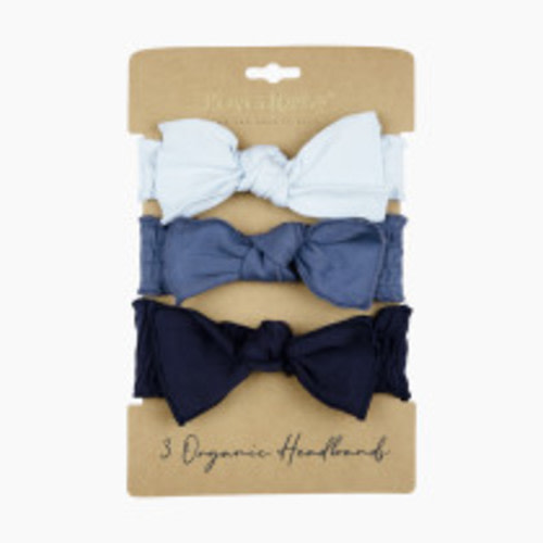 L'ovedbaby Organic Smocked Headband 3-Pack - Baby Blues, 0-12m