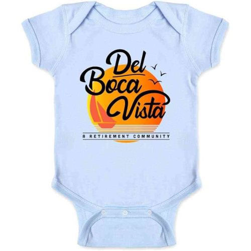 Pop Threads Del Boca Vista Retirement Community 90s Graphic Baby Toddler Kids Girl Boy T-Shirt - 18 Months - Infant | Light Blue
