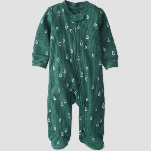 Baby Organic Cotton Thermal Trees Sleep N' Play - little planet by carter's Green