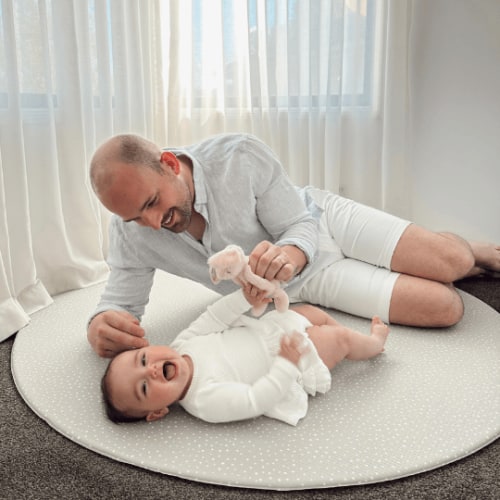 Round Speckled Play Mat - Cloud