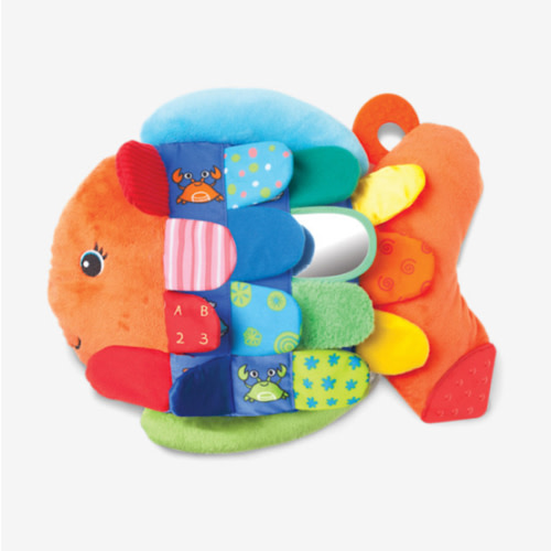 Melissa & Doug K’s Kids, Flip Fish Stuffed Animal, Soft Baby Book, Multi-Textured Squeaking & Crinkling Infant Sensory Toys for Babies with Baby Mirror, Tummy Time Toys for Infants Ages 0–9 Months