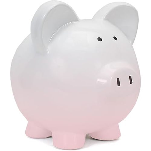 Child to Cherish Ombre Ceramic Piggy Bank, Pink