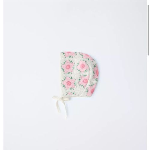 CROCHET FLOWER BONNET - Ecru | ZARA United States