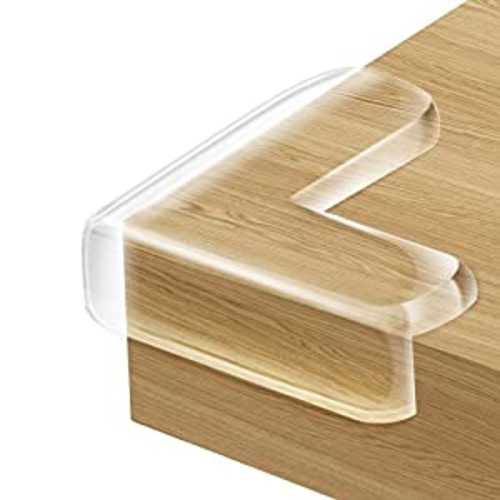 Gudui 12 Pack Corner Guards Clear Corner Protectors High Resistant Adhesive Gel Best Baby Proof Corner Guards Stop Child Head Injuries Tables, Furniture & Sharp Corners Baby Proofing (L-Shaped) - L Shaped