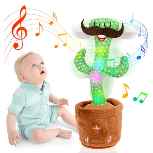 Homily Dancing Cactus Toy, Talking Cactus Toys, Gift for Baby Girls Boys Kids 1 2 3 6 9 12 Year Old, Repeat What You Say Toy of Valentine Gifts -Beard