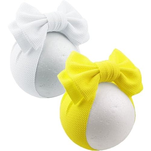 Bows for Baby Girls Headband, Newborn Bows Headbands Baby Hair Bows Hairbands Hair Accessories.(FD104) (Yellow White)