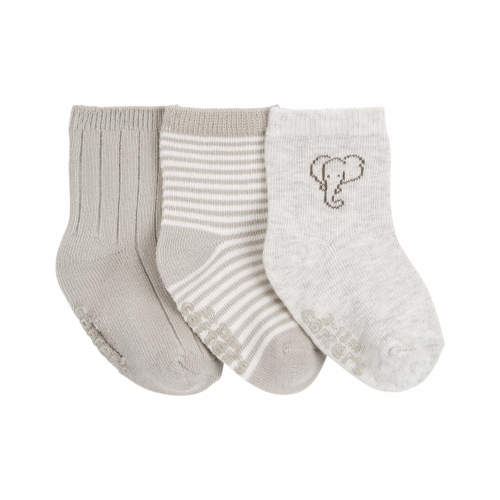 Baby 3-Pack Elephant Booties - 0-3M - Style,Grey