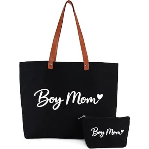 Lamyba New Mom Gifts, Mama Bag Tote with Makeup Bag, Cool Gifts for Mom to be/Expecting Mom