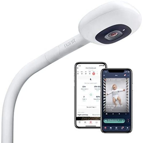 Nanit Plus - Smart Baby Monitor and Floor Stand: Camera with HD Video & Audio - Sleep Tracking - Night Vision - Temperature & Humidity Sensors and Two-Way Audio