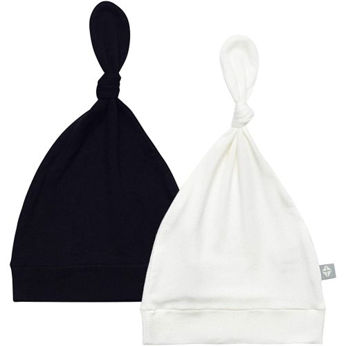 Bamboo Rayon Baby Beanie Hats Soft Knotted Caps - 2 Pack