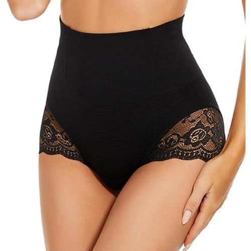 SURE YOU LIKE Tummy Control Shapewear for Women Lace Mid Waisted Underwear Body Shaper Panties