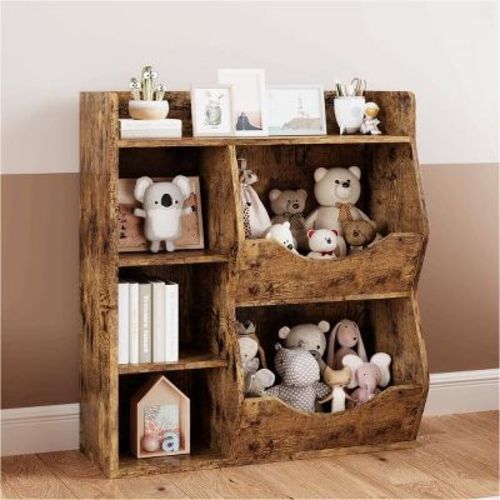 Toy Storage Organizer With Bookcase
