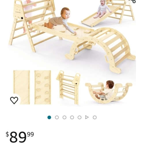 Amazon.com: FLYOUTH Pikler Triangle Set with Handles, 7in1 Foldable Climbing Toys for Toddlers Indoor Montessori Climbing Set with Arch, Ramp and Ladder, Safe & Durable Wooden Baby Climbing Jungle Gym : Toys & Games