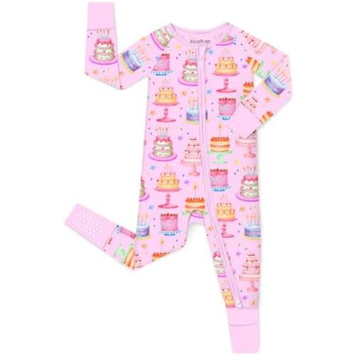 babee Reshinee Viscose Derived from Bamboo Baby Footie Pajamas Convertible Newborn Sleeper for Baby Girl Zipper Onesie 0-24M
