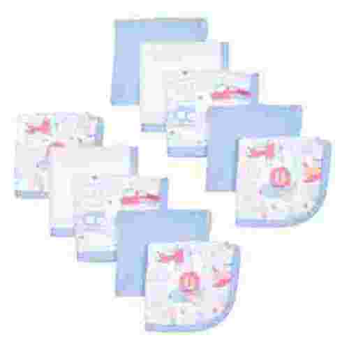 Exersaucer Baby and Kids Bath Gift Set with Washcloths, 10pk Blue Airplane