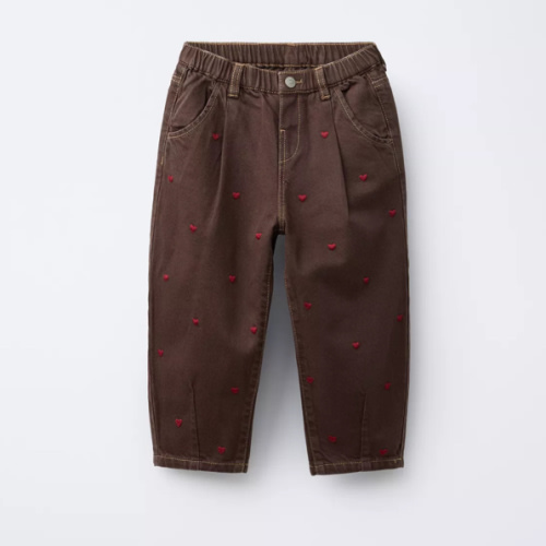HEART TWILL BALLOON PANTS - Brown | ZARA United States