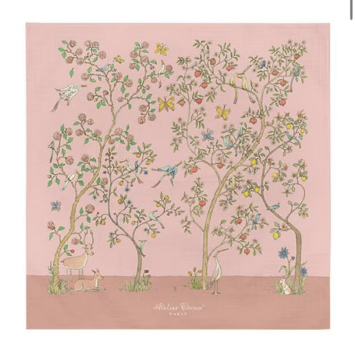 Atelier Choux Paris Baby Organic Cotton In Bloom Swaddle Blanket with Gift Box
