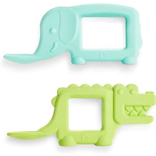Munchkin® The Baby Toon™ Silicone Teether Spoon, 2 Pack, Elephant/Alligator (As Seen On Shark Tank)