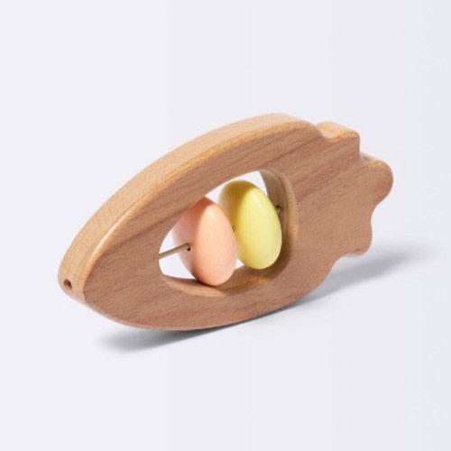 Wooden Baby Rattle - Carrot - Cloud Island™