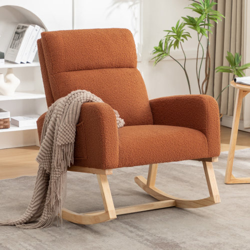 George Oliver Wasilewski Rocking Chair For Living Room with Solid Wood Leg & Reviews | Wayfair