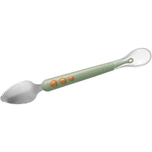 Wakauto Double Head Silicone Spoon for Feeding Fruit Puree Scraping Soft Teaspoons with Storage Box Safe Food Spoon for Easy Comfortable Feeding