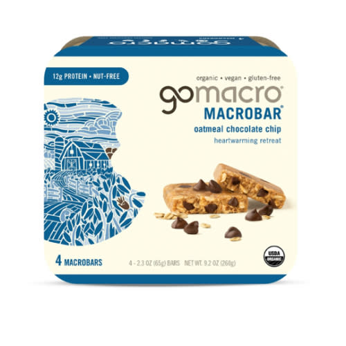 GoMacro MacroBar Organic Vegan Protein Bars - Oatmeal Chocolate Chip MacroBars (4 Count)