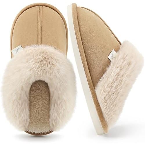 Aomigoct Slippers for Women House Shoes: Memory Foam Fuzzy Womens Slippers Indoor Outdoor Fluffy Bedroom Shoes Slip On