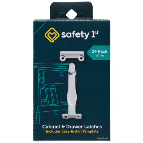 Safety 1st Cabinet & Drawer Latch (14pk), White, Toddler