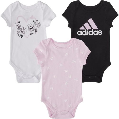 adidas baby-girls 3-pack Short Sleeve Bodyshirt SetBaby and Toddler Sleepers