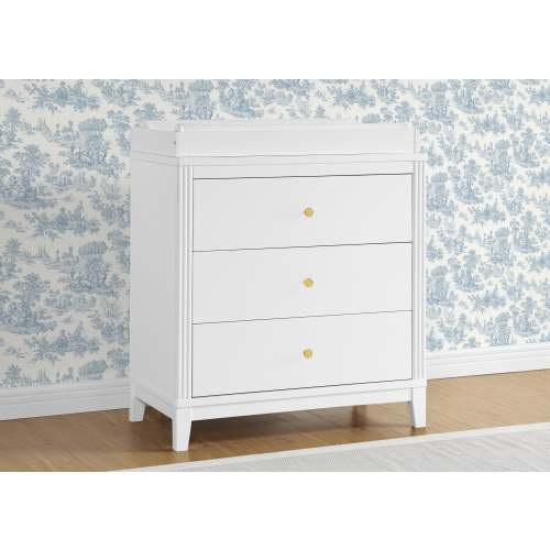 Eloise 3 Drawer Dresser with Changing Top and Interlocking Drawers