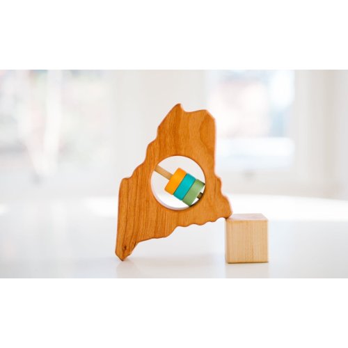 Maine State Wooden Baby Rattle™