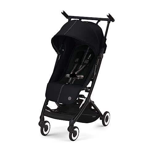 Cybex Libelle Lightweight pockit Travel Baby Stroller - Carry-On Compliant Compact Fold, One-Hand Adjustable Recline - Compatible with CYBEX Car Seats, Moon Black