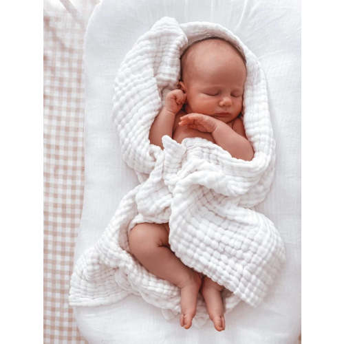 3 Little Crowns Organic Cotton Gauze Blanket - White