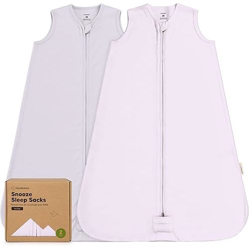2-Pack Baby Sleep Sacks, Zipper Wearable Blanket - 0.5TOG Organic Cotton, Lightweight, Soft Cozy Toddler Sleeping Sack 6-12 months, Easy to Wear Large Newborn Transition Swaddles Sleepsacks (Lilac)